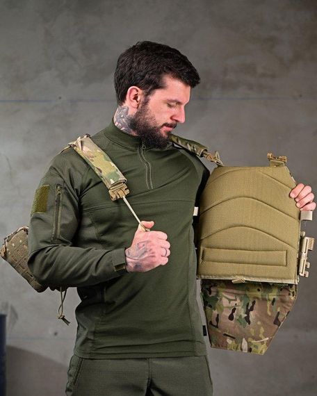 Качественная плитоноска 4 сброса с напашником Attack мультикам  ПП7563 | Зображення 8