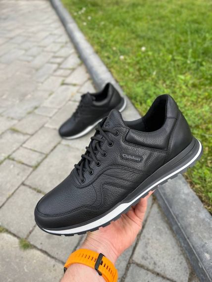 кросівки демісезонні натуральна шкіра преміум Clubshoes колір чорний / білий | Зображення 2