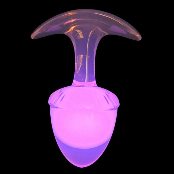 Люмінесцентна анальна пробка UNIVIBE, силіконова з кулькою всередині, рожева, 9.4 х 6.5 см sexstyle | Зображення 1