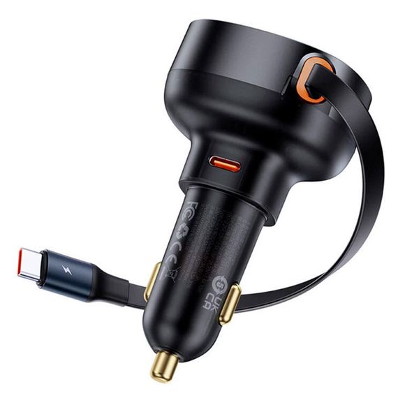 АЗУ Baseus Enjoyment Pro 60W (1USB-C) + выдвижной кабель Type-C (C00057802111-01) Cluster Black | Зображення 2
