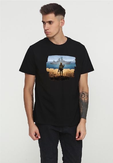 Футболка чоловіча чорна з принтом "Марка", 2XL