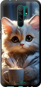 Чохол на Xiaomi Redmi 9 Білий кіт "5646b-2019-2448"