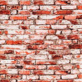 Декоративна 3D-панель самоклейка під цеглу Червоно-Біла 700х770х4мм (341) SW-00000533