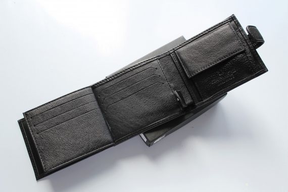 Мужской кожаный кошелек Lacoste Black | Зображення 3