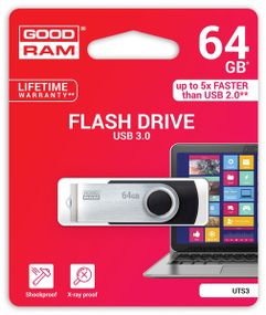 USB флеш накопичувач Goodram 64GB Twister Black USB 3.0 (UTS3-0640K0R11)