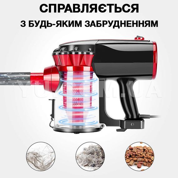 Пилосос ручної, для сухого прибирання, з циклоном фільтром, регулюванням потужності низьким рівнем шуму, потужністю 1000 Ватт. ROYAL BERG RB-4402 RED (RB-4402_1216) | Зображення 6