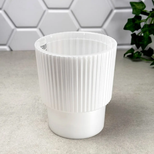 Вазон "Стелла" для орхідей з дренажем 13*15см. (біла перлина) | Зображення 2