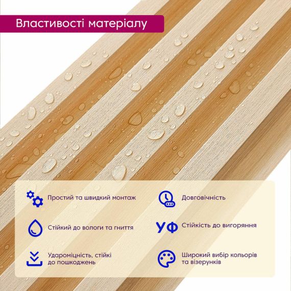 Рейка декоративна WPC для стін 3000х160х23мм Світле дерево SW-00002572- | Зображення 3