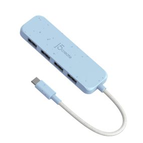 Хаб J5create JCH341EC-N USB-C на 4 USB-A, блакитний