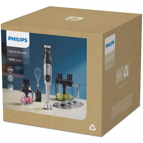 Блендер Philips заглибний Series 5000, 1200Вт, 5в1, чопер, терки, чорний (HR2685/00) | Зображення 8