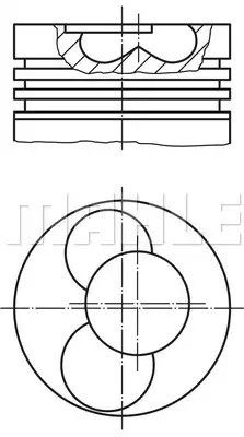 Поршень T5 1.9TDI (80 mm) (1-2 циL), MAHLE/KNECHT (0308602) | Зображення 3