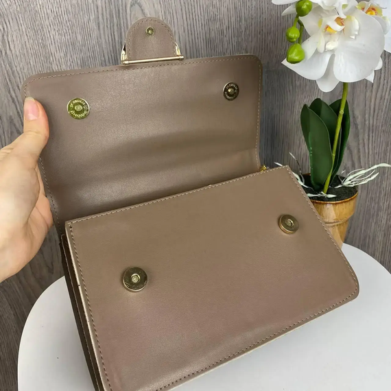 Сумка женская маленькая через плечо кросс-боди стильная на цепочке Капучино | Зображення 7
