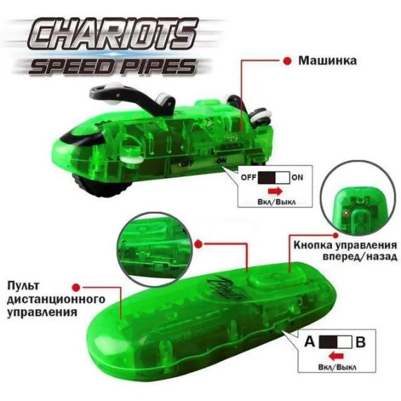 Трубки, що світяться, CHARIOTS SPEED PIPES трубопровідний автотрек гоночний трек (37 деталей) | Зображення 7