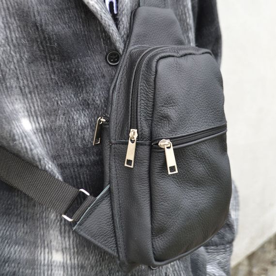 Сумка крос-боді середньої жорсткості, Сумка-кросбоді молодіжна, Чоловіча сумка через плече носити VM-69 | Зображення 5