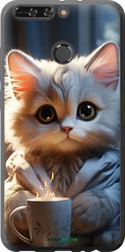 Чохол на Huawei Honor V9 / Honor 8 Pro Білий кіт "5646u-1246-2448"