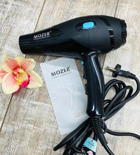 Фен для сушіння укладання волосся Mozer Edition MZ-3100 6000 Вт два концентратори Чорний | Зображення 1