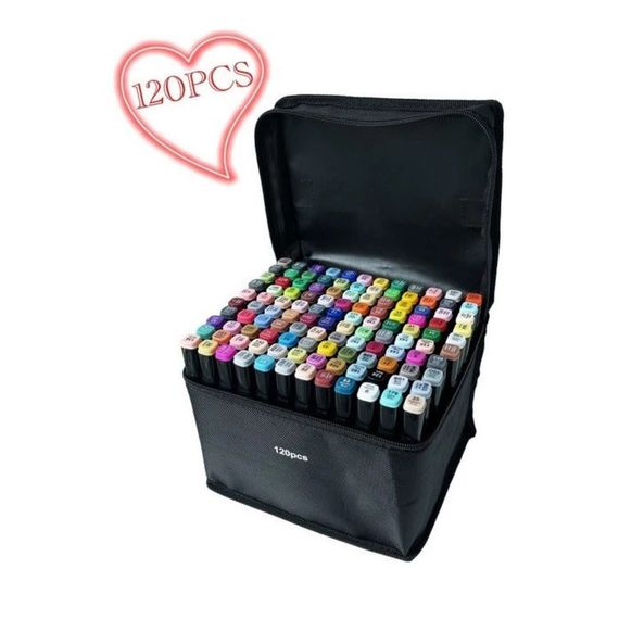 Двосторонні маркери 120 шт, Набір кольорових маркерів, Маркер набір, набір маркерів, Набір скретч маркерів | Зображення 7