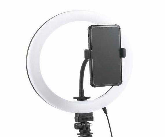 Студийная 360° светодиодная LED лампа под штатив с держателем для телефона 26 см с тремя режимами подсветки XPRO LIVE LIGHT A26 | Зображення 9