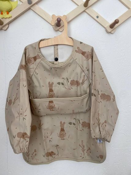 Нагрудник дитячий з рукавами для годування та творчості Звірята | Зображення 1