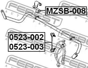 Втулка стабілізатора переднього Mazda 6 02-07, FEBEST (MZSB008) | Зображення 3