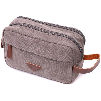 Сумка Vintage На два відділення з текстилю Сіра (22230)