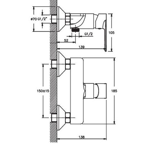 Змішувач для душа Haiba ALEX 003 (HB0881) | Зображення 1