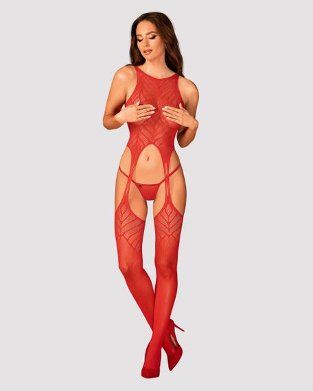 Комбінезон-сітка Obsessive N122 Червоний S/M/L | Зображення 4