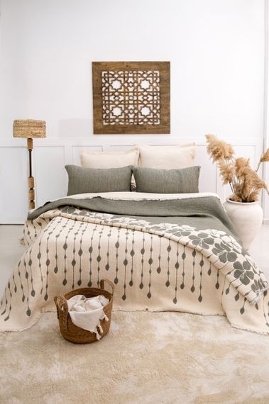 Муслиновое покрывало Saheser Sole 240 х 260 см. Yesil | Зображення 3