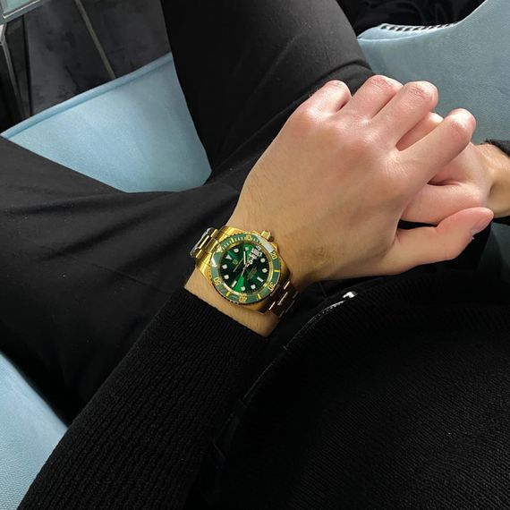 Годинник P2agani Design PD-1661 Yellow Gold-Green | Зображення 2
