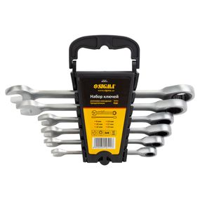 Набір ключів ріжково-накидних Sigma з тріскачкою 6 шт (8, 10, 12, 13, 17, 19 мм) CrV satine (6010511)