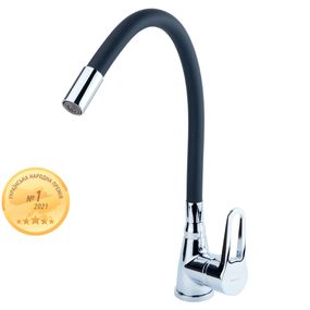 Змішувач HL Ø35 для кухні гусак силіконовий на гайці AQUATICA (HL-4B530C) 9734120