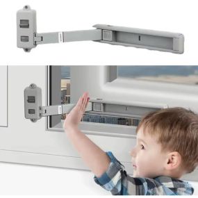 Пластиковый замок для окон, фиксация, стопор безопасности для детей, AND 1-42
