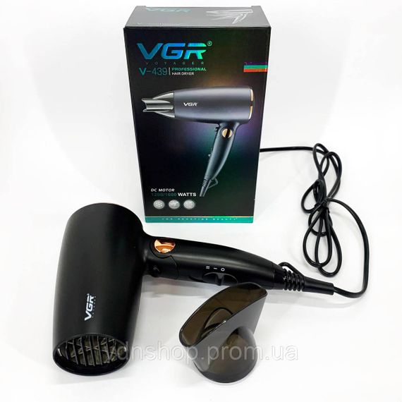Фен для волос с дифузором VGR, Фен для укладки волос унивесальный с ионизацией укладки HI-23 | Зображення 9
