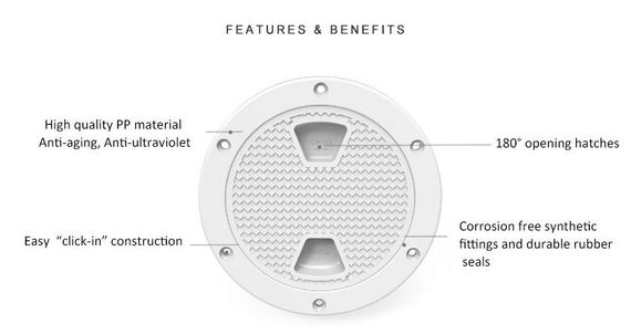 Круглый инспекционный люк или крышка палубы для лодки или яхты, Крышка люка доступа 4 дюйма для лодки и яхты | Зображення 1
