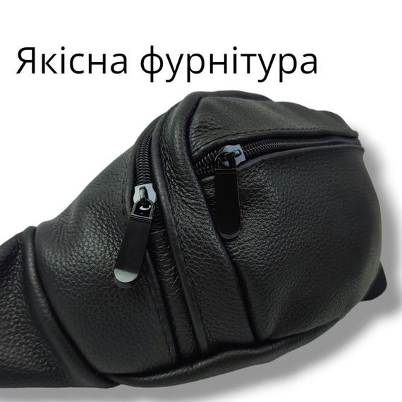 Бананка кожаная универсальная текстурная, Мужская бананка из натуральной кожи, Сумка WL-242 для торговли | Зображення 4