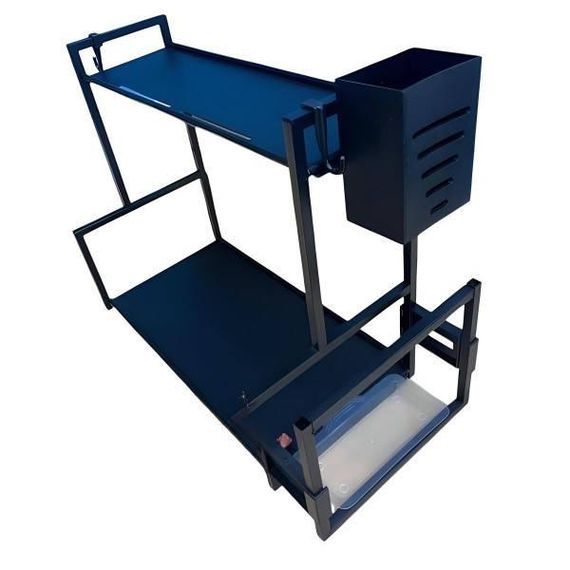 Сушилка для посуды двухуровневая металлическая 38*47*21см Dish Storage Черная