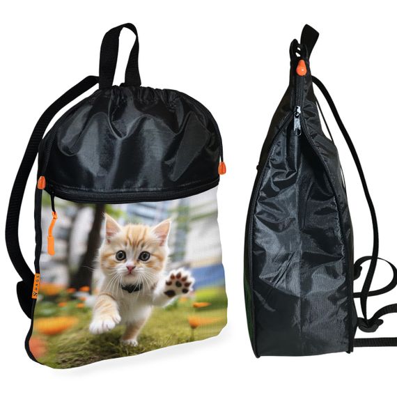 Школьный рюкзак детский с котенком + Сумка для обуви спортивной формы рюкзак-мешок  для мальчика (01699) | Зображення 1