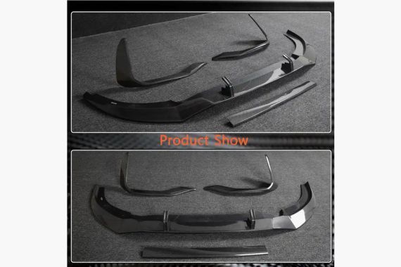 Накладка на передний бампер (2021-2025, Карбон) для Ауди Q8 2018- гг | Зображення 4