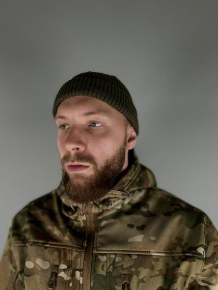 Шапка Докер(біні) ULTIMATUM Сіра OneSize, чоловіча трикотажна укорочена з підворотом | Зображення 4
