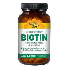 Биотин Country Life High Potency Biotin 5 mg 120 Caps