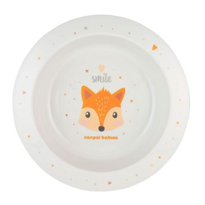 Тарелка детская Canpol babies CUTE ANIMALS мисочка пластикова, помаранчева (4/412_ora)