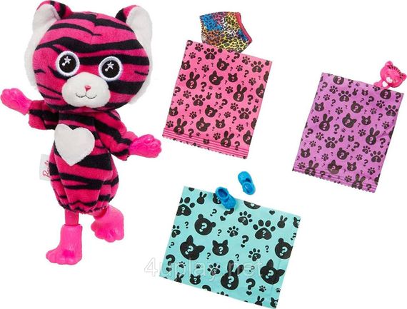 Кукла-сюрприз Barbie Cutie Reveal Chelsea Tiger Plush Челси в костюме, Тигр Милашка проявляшка Меняет цвет | Зображення 1