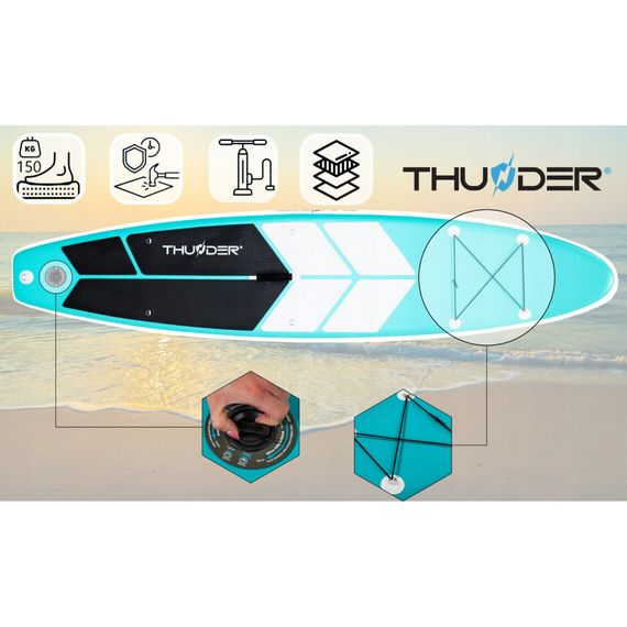 Надувна дошка SUP THUNDER Coast 320 см з веслом Mint | Зображення 5