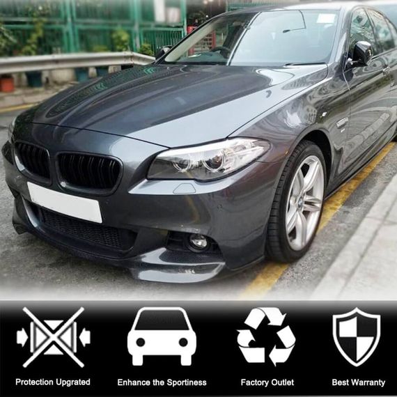 Накладка на передній бампер Lip V1 (для F10 M-Sport, Карбон) для BMW 5 серія F-10/11/07 2010-2016 рр | Зображення 1