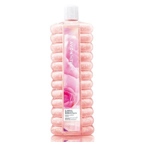 Піна для ванни Avon Senses «Романтичний світанок» 1000 мл — аромат троянди та амбри, густа піна для релаксу