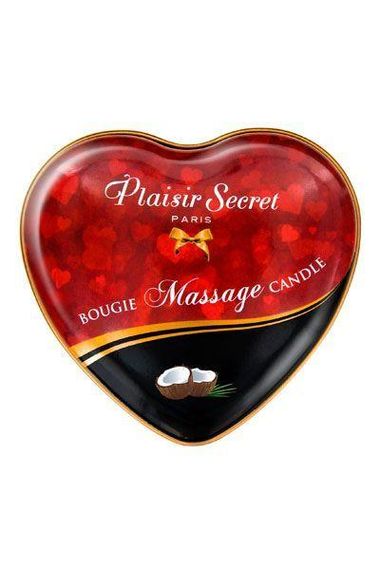 Массажная свеча сердечко Plaisirs Secrets Coconut (35 мл) sexstyle | Зображення 1