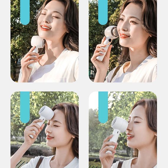 Портативний вентилятор YL007 with Display з підставкою для телефону 2000mAh White | Зображення 3