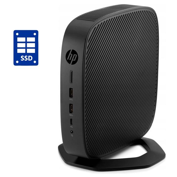 Неттоп HP t640 Thin Client USFF / AMD Ryzen R1505G (2 (4) ядра по 2.4 - 3.3 GHz) / 4 GB DDR4 / 64 GB SSD / AMD Picaso Graphics б/в