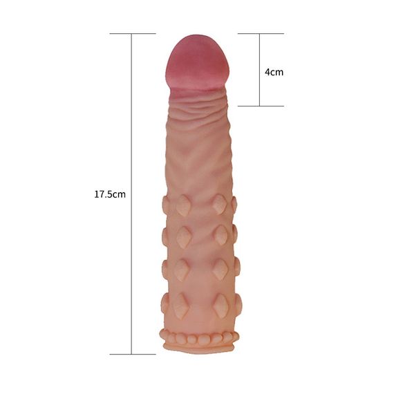Насадка на член Lovetoy Pleasure X-Tender Penis Sleeve Flesh 2, тілесний | Зображення 3