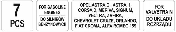 Набор фиксаторы газораспределительной системы OPEL 1.4-1.8 YATO YT-06005 | Зображення 3
